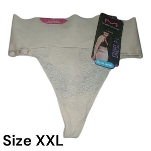 Cool Maidenform Cream Lace Firm Shapes Shapewear Thong Womens Size XXL X X-large